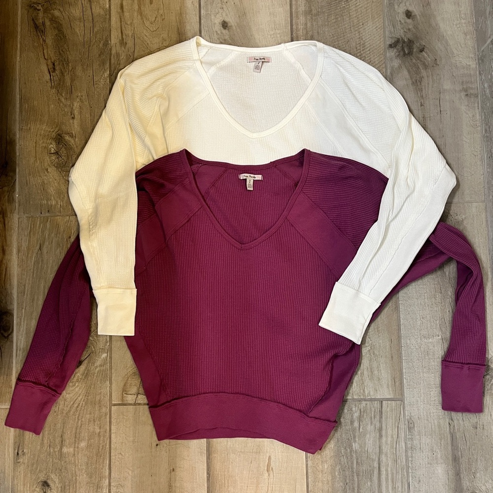 Free People We The Free Santa Clara Waffle Knit Henley Shirts Size Small Bundlee